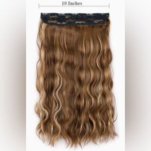 Wavy Clip-In Hair Extension - Light Brown with Blonde Highlights 1 piece 20 inch